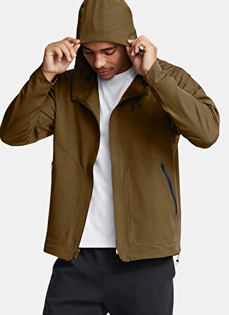 Kiremit Erkek Fermuarlı Yaka Normal Kalıp Zip Ceket 1389354-498 UA Unstoppable Jacket L
