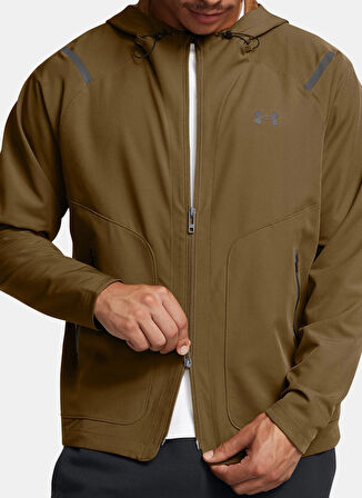 Kiremit Erkek Fermuarlı Yaka Normal Kalıp Zip Ceket 1389354-498 UA Unstoppable Jacket L