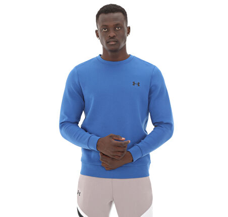 A1389351-432-432 Under Armour Ua Unstoppable Flc Crew Eu Erkek Sweatshirt Mavi
