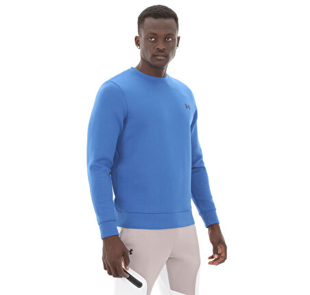 A1389351-432-432 Under Armour Ua Unstoppable Flc Crew Eu Erkek Sweatshirt Mavi