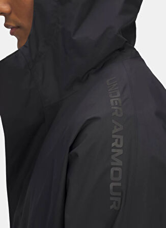 Under Armour 1388821-001-CLOUDSTRIKE ANORAK Siyah Kapüşon Yaka Normal Düz Erkek Yağmurluk