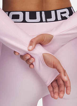 1388692-647 HeatGear Rib 1/4 Zip LS Fermuarlı Yaka Fitted Pembe Kadın T-Shirt