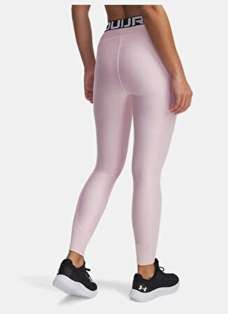 1388693-647 HeatGear Rib Legging Lastikli Bel Normal Kalıp Pembe Kadın Tayt