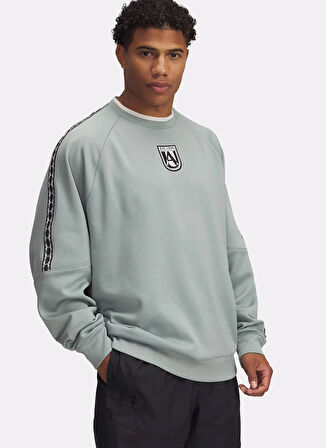1390111-348 M's 96 Terrace Crew Nec Yuvarlak Yaka Loose Fit Baskılı Yeşil Erkek Sweatshirt