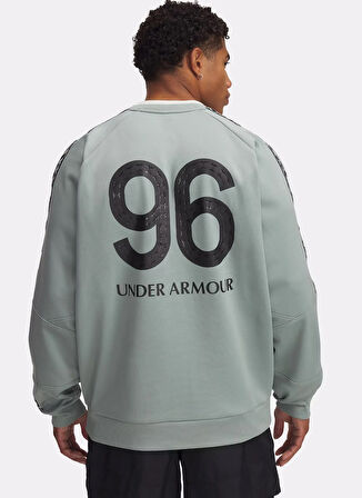 1390111-348 M's 96 Terrace Crew Nec Yuvarlak Yaka Loose Fit Baskılı Yeşil Erkek Sweatshirt