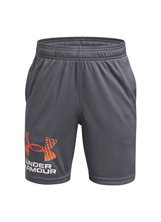 Under Armour Lastikli Bel Normal Gri Erkek Çocuk Şort 1383333-025-UA Tech Logo Shorts