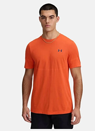 1376781-847 UA Vanish Elite Seamles Kırmızı Yuvarlak Yaka Fitted Erkek T-Shirt