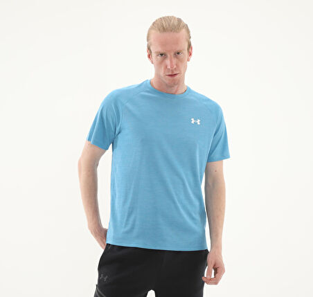A1382796-452 Under Armour Ua Tech Textured Ss Erkek T-Shirt Mavi