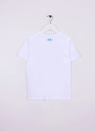 Under Armour Baskılı Beyaz Kız Çocuk T-Shirt 1389765-100-UA Bubble Wordmark SS