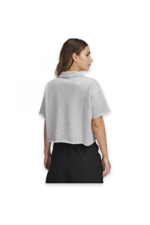 Under Armour 1389639 Ua Icon Terry Polo Gri Kadın T-Shirt