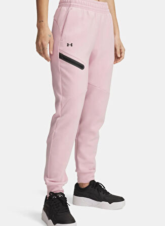 Under Armour 1379846-647 Unstoppable Flc Jogger Pembe Lastikli Bel Loose Fit Düz Kadın Eşofman Altı