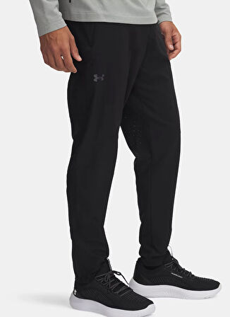 Under Armour 1390055-001-Vanish Woven Tapered Pa Siyah Lastikli Bel Normal Düz Erkek Eşofman Altı