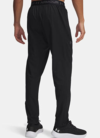Under Armour 1390055-001-Vanish Woven Tapered Pa Siyah Lastikli Bel Normal Düz Erkek Eşofman Altı