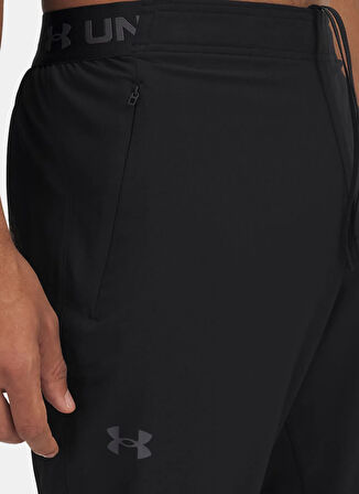 Under Armour 1390055-001-Vanish Woven Tapered Pa Siyah Lastikli Bel Normal Düz Erkek Eşofman Altı