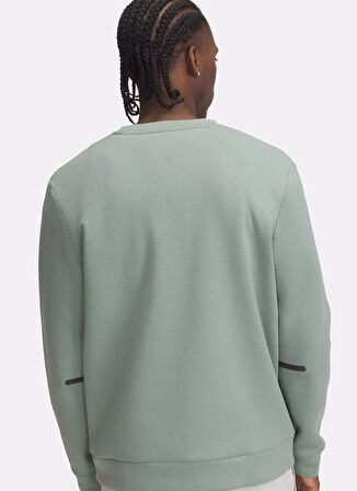 1389351-348 UA Unstoppable Flc Crew Yuvarlak Yaka Fitted Yeşil Erkek Sweatshirt