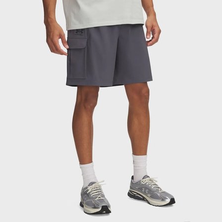 Under Armour Vibe Woven Cargo Erkek Gri Polo Yaka Tişört