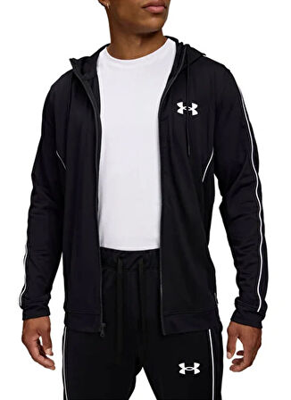Under Armour 1390152-001-UA EMEA Tracksuit Novel Siyah Kapüşon Yaka Normal Düz Erkek Eşofman Takımı