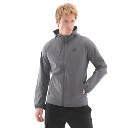 A6003001-025 Under Armour Ua Stretch Wvn Windbreakereu Erkek Yağmurluk-R&uuml;zgarlık Antrasit