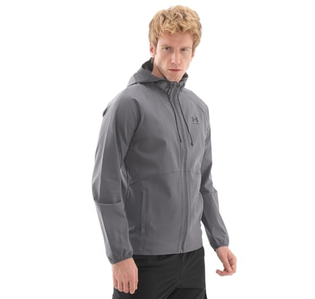 A6003001-025 Under Armour Ua Stretch Wvn Windbreakereu Erkek Yağmurluk-R&uuml;zgarlık Antrasit