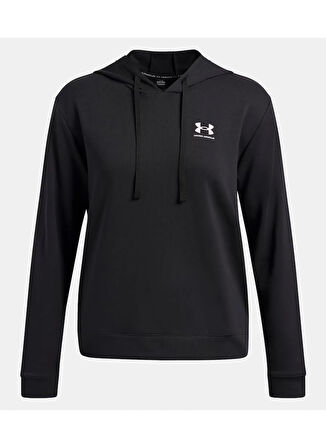 Under Armour 6005511-001-UA Rival Terry Hoodie Siyah Kapüşon Yaka Normal Düz Kadın Sweatshırt