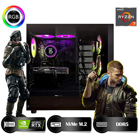 HYPER ROCKET Peak HRA323060 Ryzen 7 8700F 32GB Ram 1TB Nvme M.2 SSD RTX3060 12GB Masaüstü Oyuncu Bilgisayarı