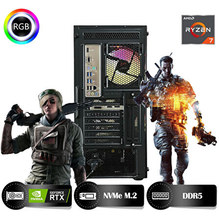 HYPER ROCKET Peak HRA323060 Ryzen 7 8700F 32GB Ram 1TB Nvme M.2 SSD RTX3060 12GB Masaüstü Oyuncu Bilgisayarı