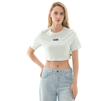 000GFFRNE1-R Vans Flying V Crew Crop Iı Kadın T-Shirt Yeşil