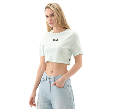 000GFFRNE1-R Vans Flying V Crew Crop Iı Kadın T-Shirt Yeşil
