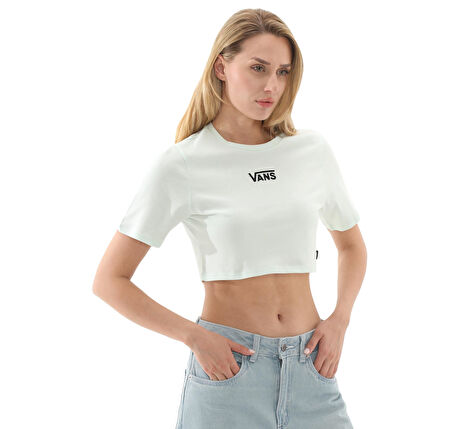 000GFFRNE1-R Vans Flying V Crew Crop Iı Kadın T-Shirt Yeşil