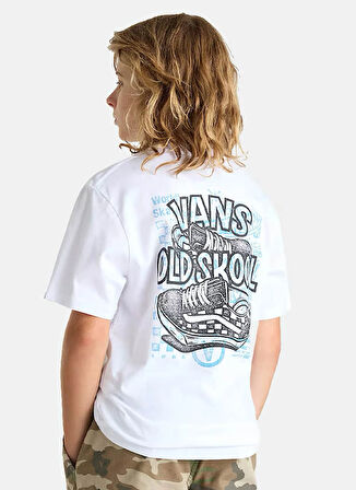 Vans Baskılı Beyaz Erkek Çocuk T-Shirt VN000MKUWHT1-Old Skool SS