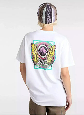 Vans VN000NXCWHT1-ETHEREAL OS SS Beyaz Yuvarlak Yaka Normal Düz Kadın T-Shirt