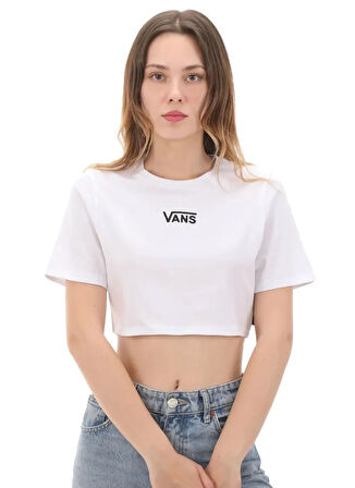 Vans VN000P5VWHT1-W STYLE 76 II CREW CRO Beyaz Yuvarlak Yaka Normal Düz Kadın T-Shirt