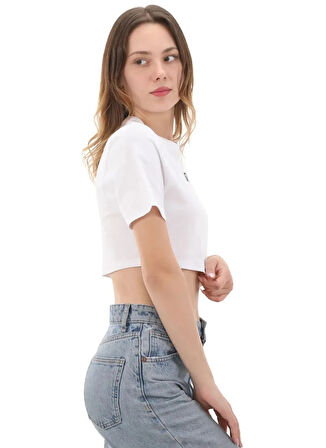 Vans VN000P5VWHT1-W STYLE 76 II CREW CRO Beyaz Yuvarlak Yaka Normal Düz Kadın T-Shirt