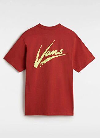 Vans VN000K42E2Z1-Brush Script LOOSE SS Kırmızı Yuvarlak Yaka Normal Düz Erkek T-Shirt