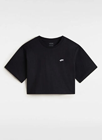Vans VN000P5QBLK1-W SALTON RELAX CROP SS Siyah Yuvarlak Yaka Normal Düz Kadın T-Shirt