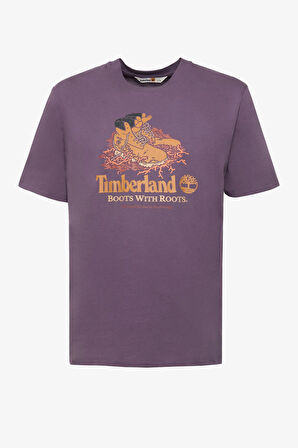 Timberland Front Boot Graphic  Erkek Mor T-Shirt TB0A6DJ1ENX1