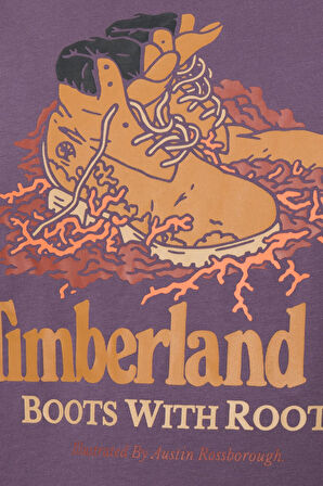 Timberland Front Boot Graphic  Erkek Mor T-Shirt TB0A6DJ1ENX1