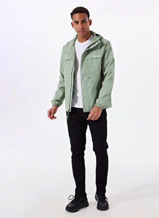 Timberland BENTON Waterproof Shell Jacket Yeşil Dik Yaka Normal Düz Erkek Yağmurluk