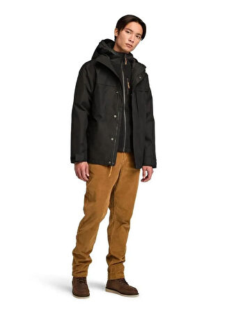 Timberland BENTON Waterproof Shell Jacket Siyah Dik Yaka Normal Düz Erkek Yağmurluk
