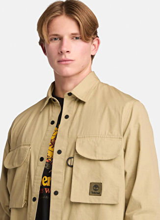 Timberland Utility Overshirt Bej Düz Erkek Gömlek