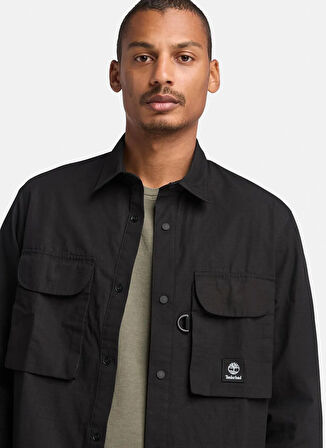 Timberland Utility Overshirt Siyah Düz Erkek Gömlek