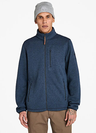 Timberland TB0A44T14751-Melange Fleece Jacket Mavi Regular Fit Taşlamalı Erkek Ceket