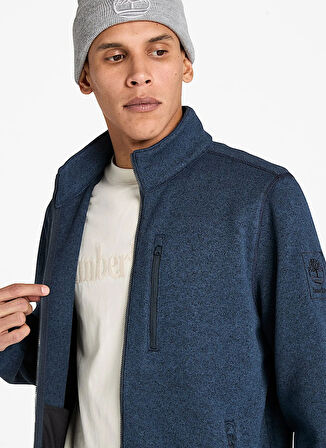 Timberland TB0A44T14751-Melange Fleece Jacket Mavi Regular Fit Taşlamalı Erkek Ceket