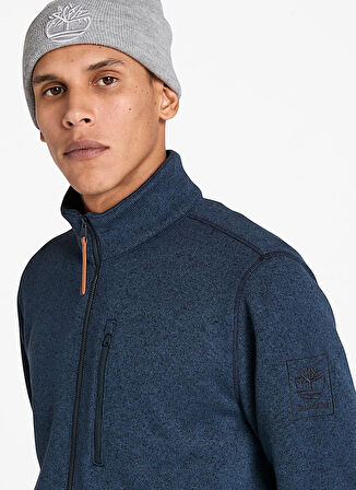 Timberland TB0A44T14751-Melange Fleece Jacket Mavi Regular Fit Taşlamalı Erkek Ceket