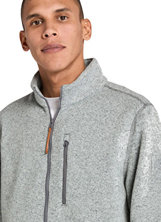 Timberland TB0A44T10521-Melange Fleece Jacket Gri Regular Fit Taşlamalı Erkek Ceket