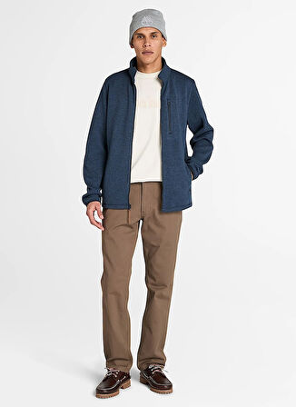 Timberland TB0A44T14751-Melange Fleece Jacket Mavi Regular Fit Taşlamalı Erkek Ceket