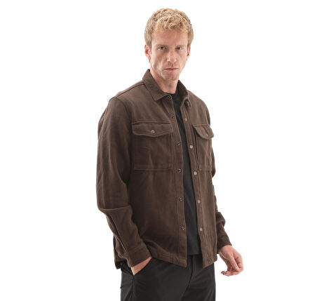 B0A44TN2431-R Timberland Corduroy Collar Utility Overshirt Erkek Ceket Kahve