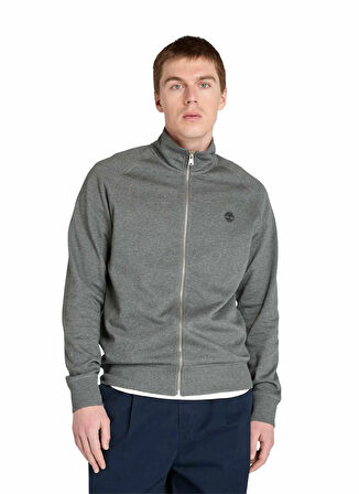 Timberland TB0A5MDEU141-EXETER RIVER Brushed Gri Fermuarlı Yaka Regular Fit Düz Erkek Sweatshırt