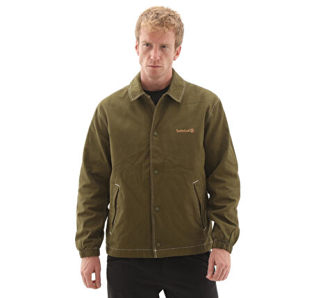 B0A5N463021-R Timberland Washed Duck Canvas Insulated Coach Jacke Erkek Ceket Yeşil