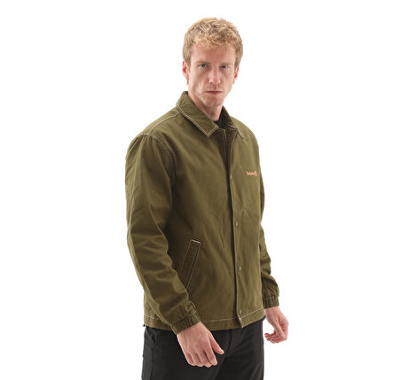 B0A5N463021-R Timberland Washed Duck Canvas Insulated Coach Jacke Erkek Ceket Yeşil